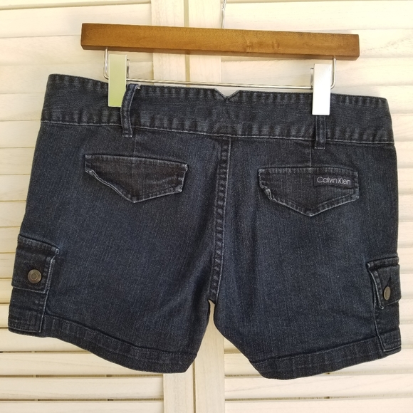 Calvin Klein Denim cargo dark blue short shorts 12 - Picture 2 of 7
